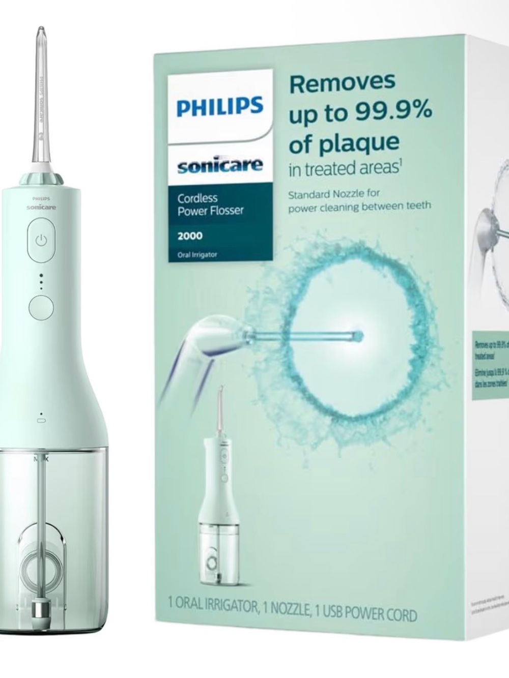 Philips Cordless Power Flosser 2000 - Mint Green